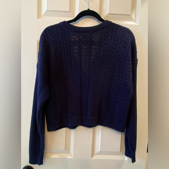 NWT- Hollister navy blue crop sweater - Picture 2 of 13
